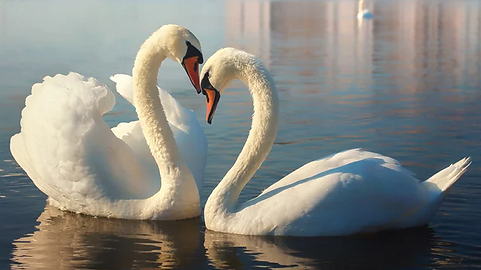 TWO SWANS LIVE TOGETHER IN THE HEART