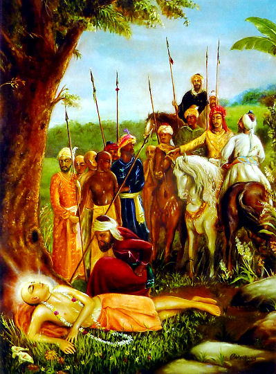 Mohammedan Pāṭhāna soldiers with Vijulī Khān and Śrī Caitanya Mahāprabhu