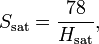 S_{\mathrm{sat}} = \frac{78}{H_{\mathrm{sat}}},